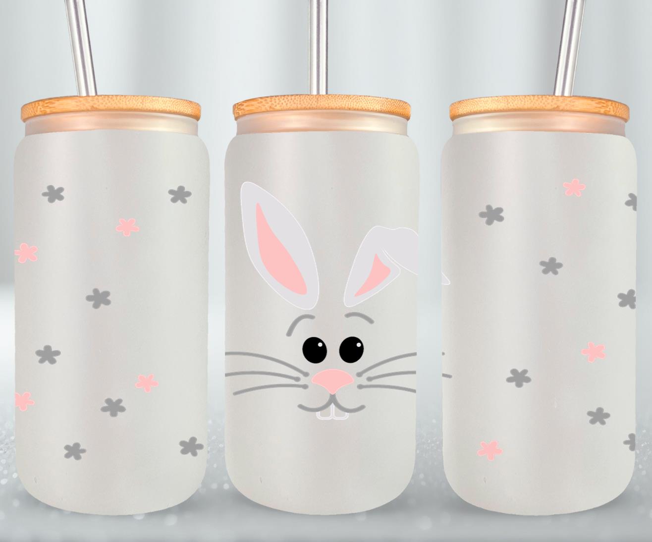 Bunny face-10454 - glass can
