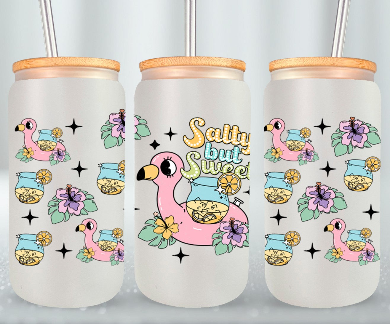 Salty But Sweet Distressed-10667 - glass can