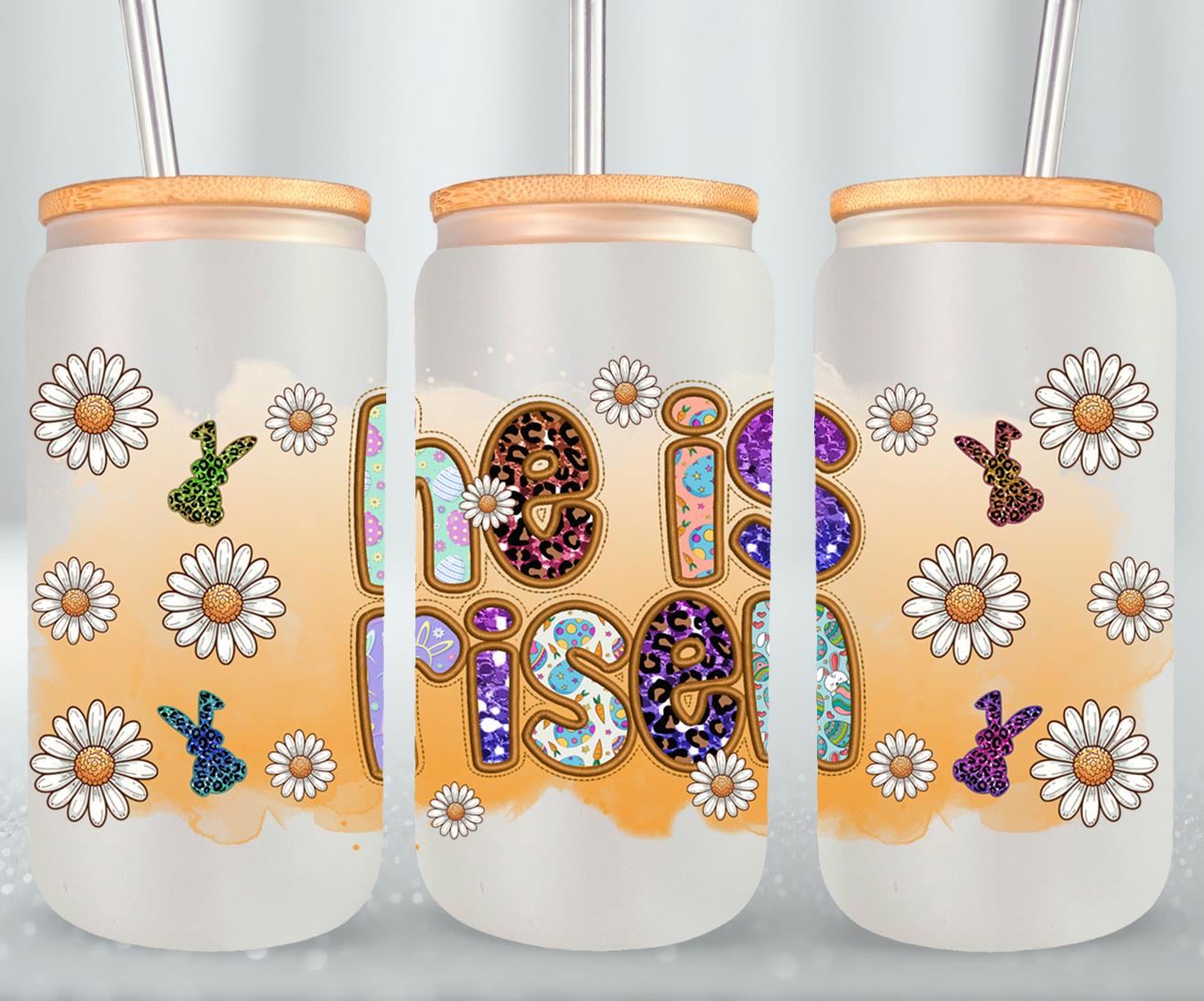 He is Risen-10365 - glass can