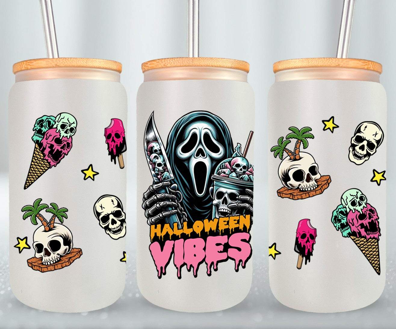 Halloween Vibes - glass can