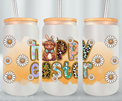 Highland Cow Easter-10398 - glass can