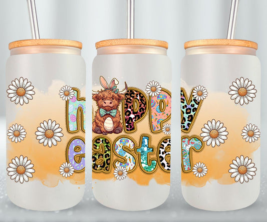 Highland Cow Easter-10398 - glass can