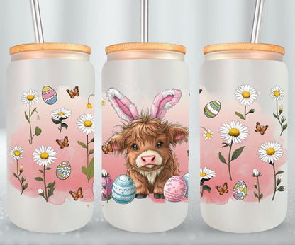 Highland Cow Easter-10405 - glass can