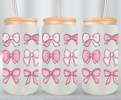 Pink Bow-9990 - glass can
