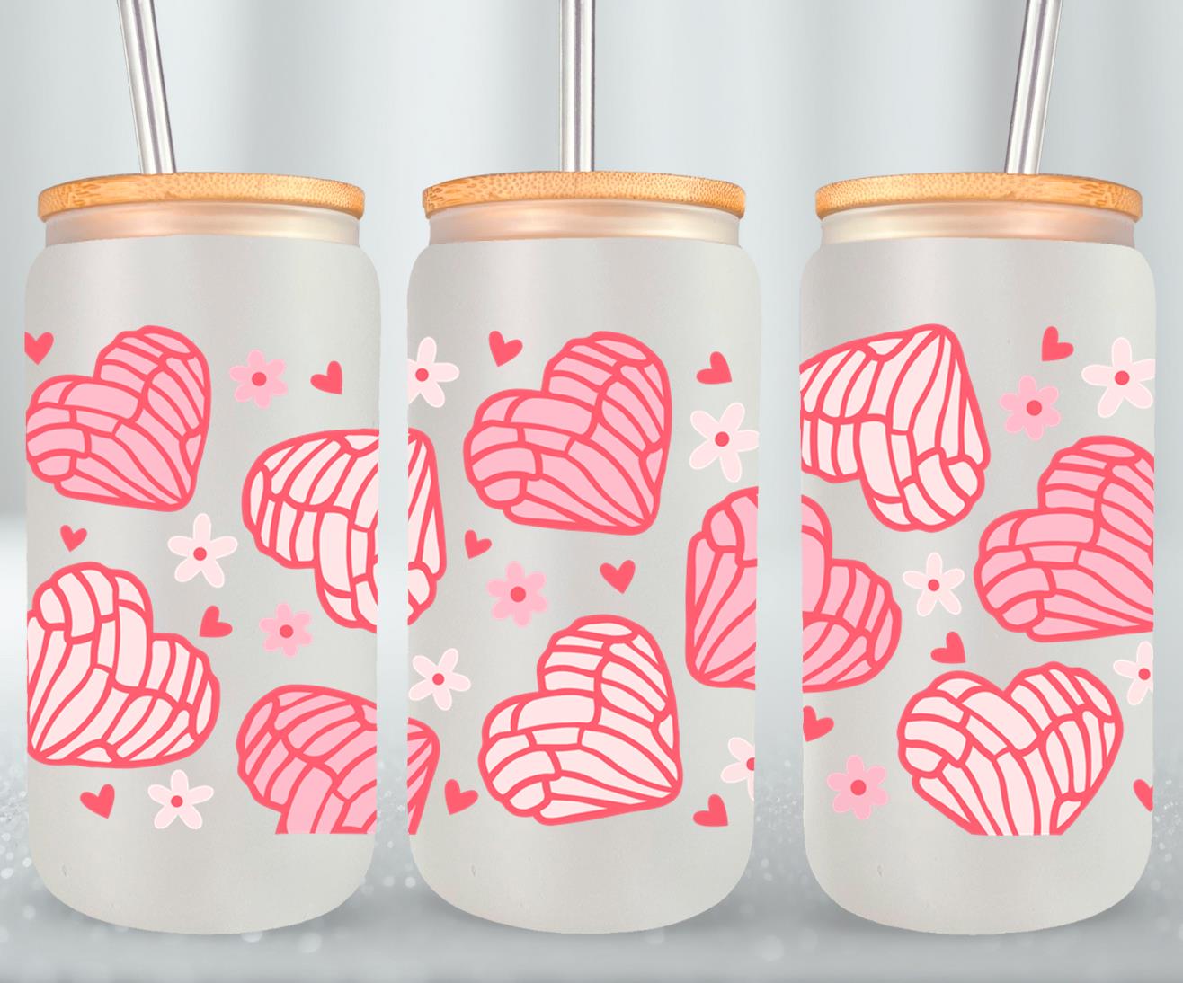 Concha Heart-10098 - glass can