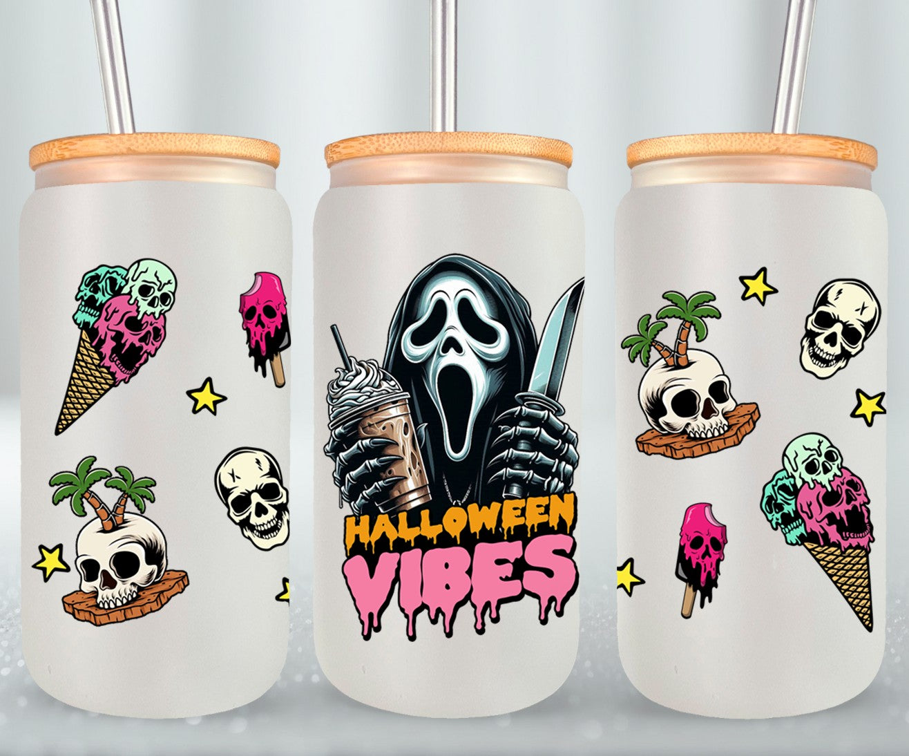 Halloween Vibes - glass can