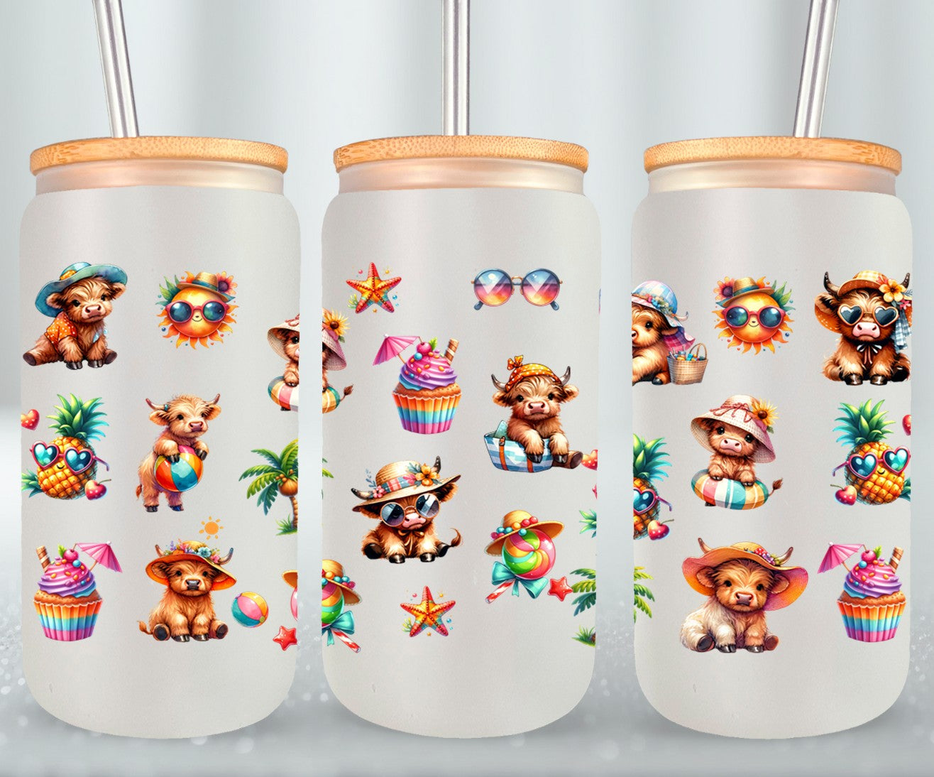 Highland Cow Beach Summer-10642 - glass can