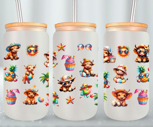 Highland Cow Beach Summer-10642 - glass can