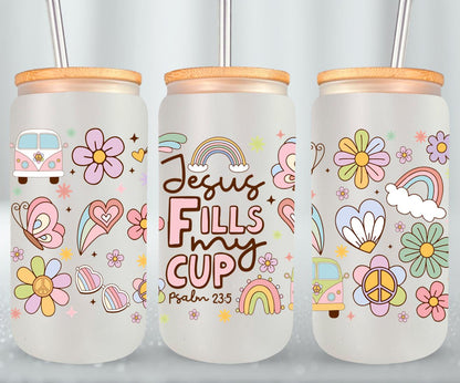 Jesus Fells My Cup-10208 - glass can