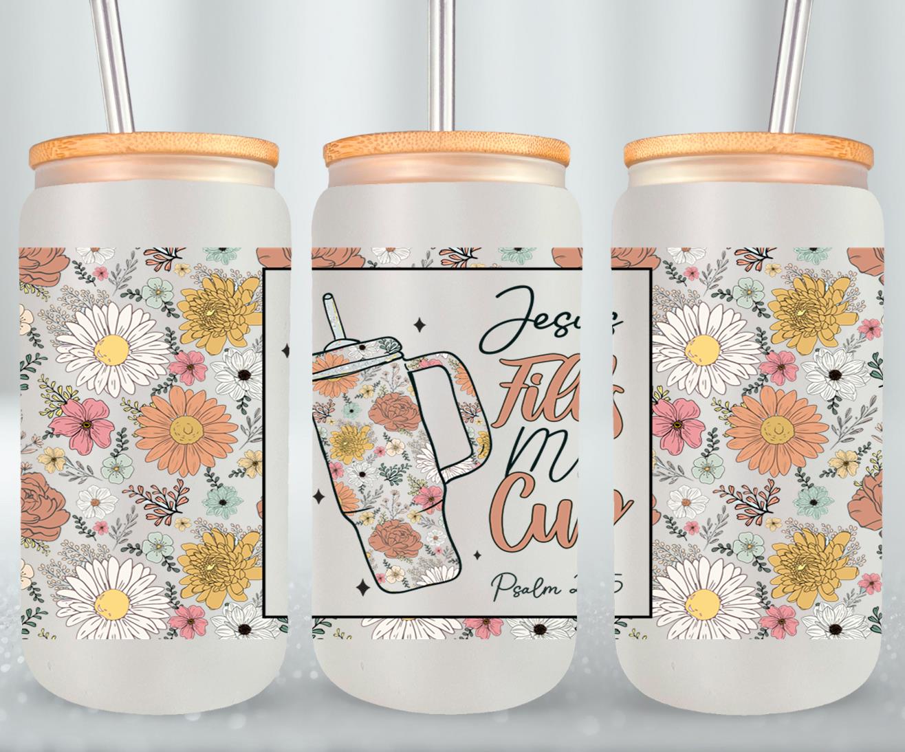 Jesus Fells My Cup-10210 - glass can