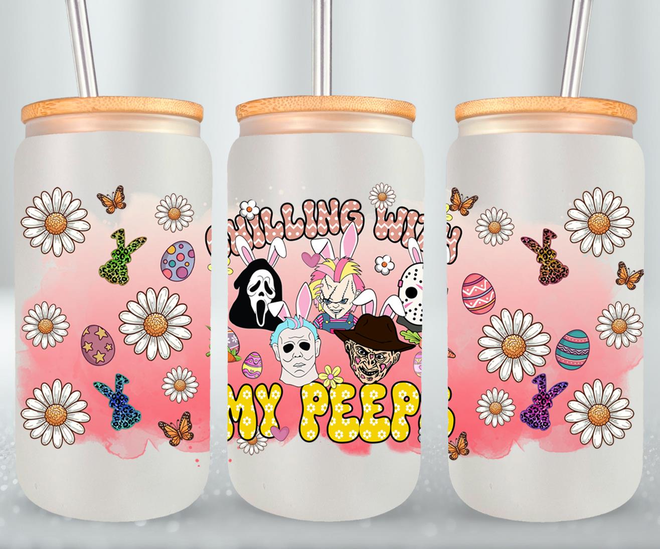 Easter Horror Killer-10333 - glass can