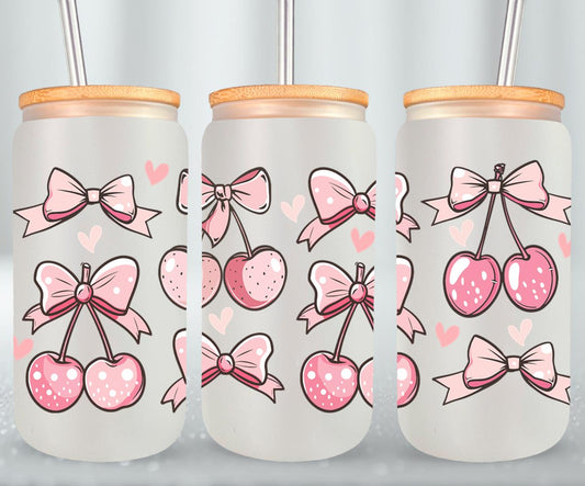 Pink Bow-9992 - glass can