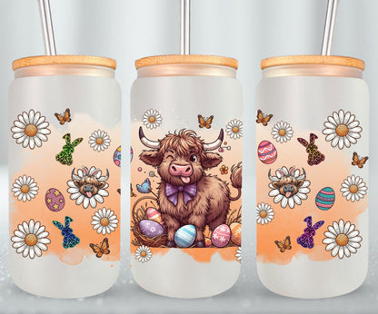Highland Cow Easter-10379 - glass can