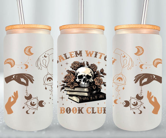 Salem Witch Book Club - glass can