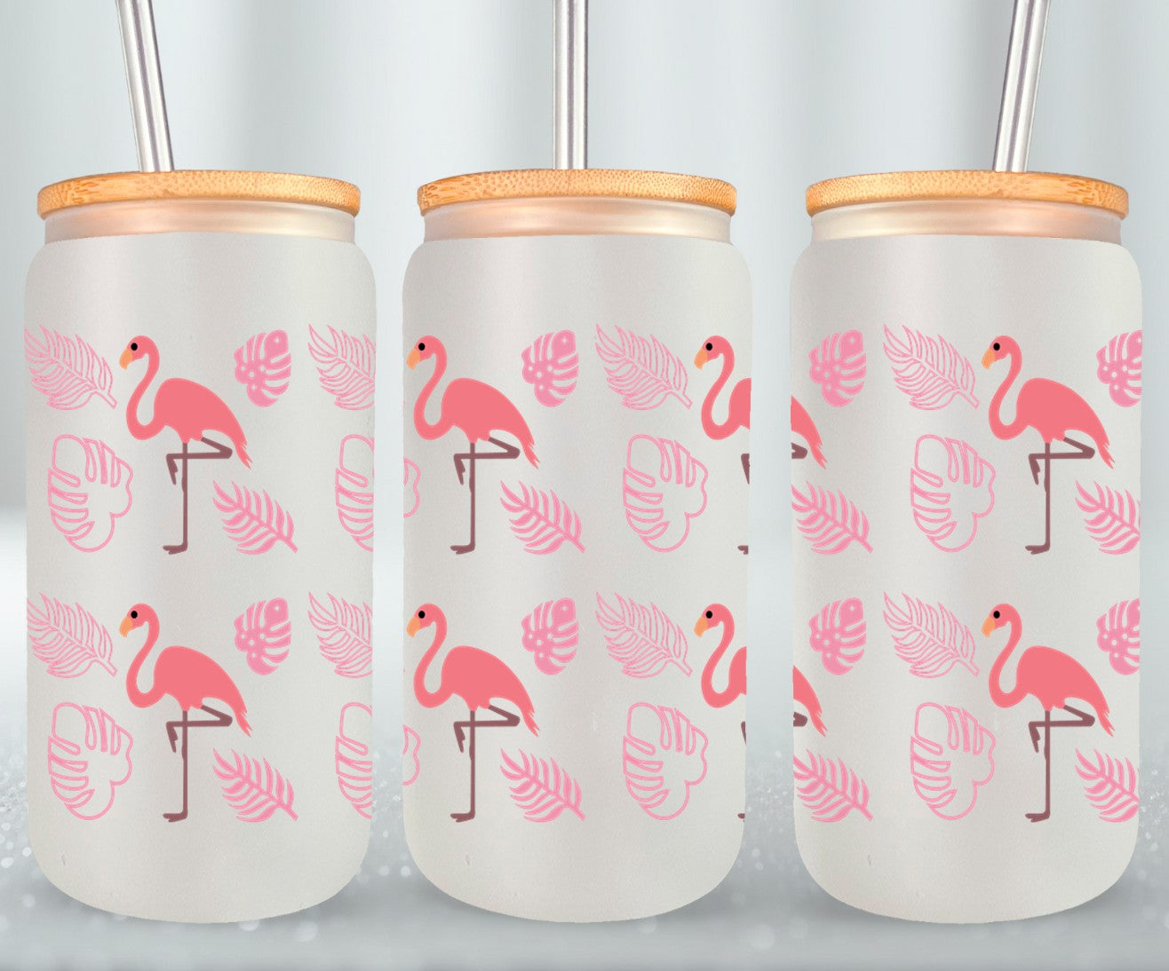 Pink Flamingos-10687 - glass can