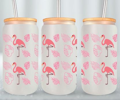 Pink Flamingos-10687 - glass can