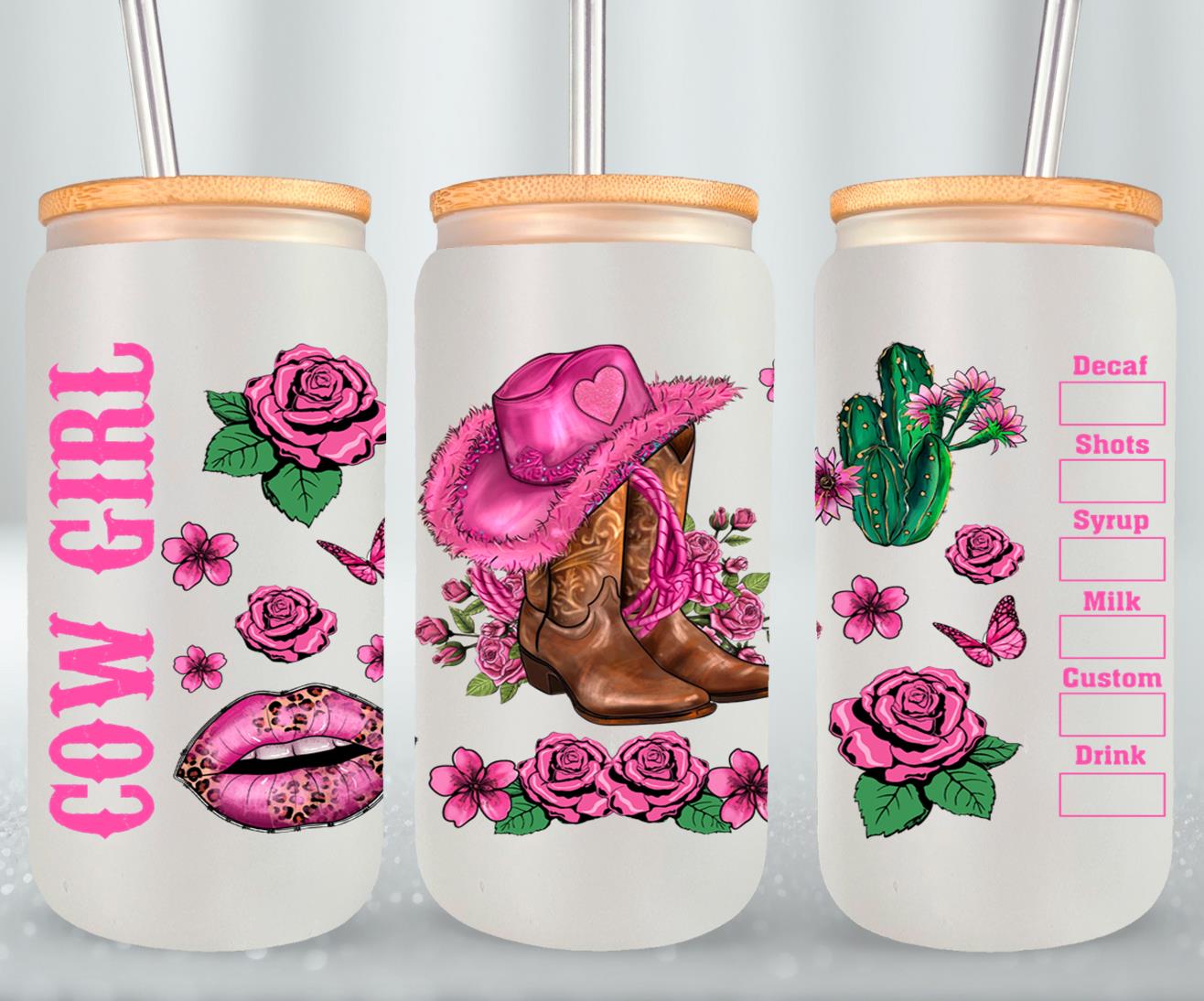 Cow Girl-10469 - glass can