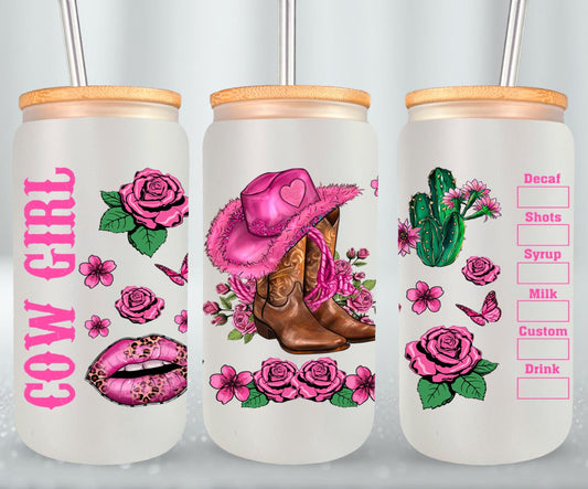 Cow Girl-10469 - glass can