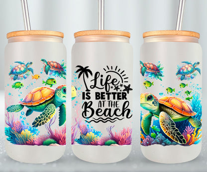 Life Is Better At The Beach Summer-10665 - glass can