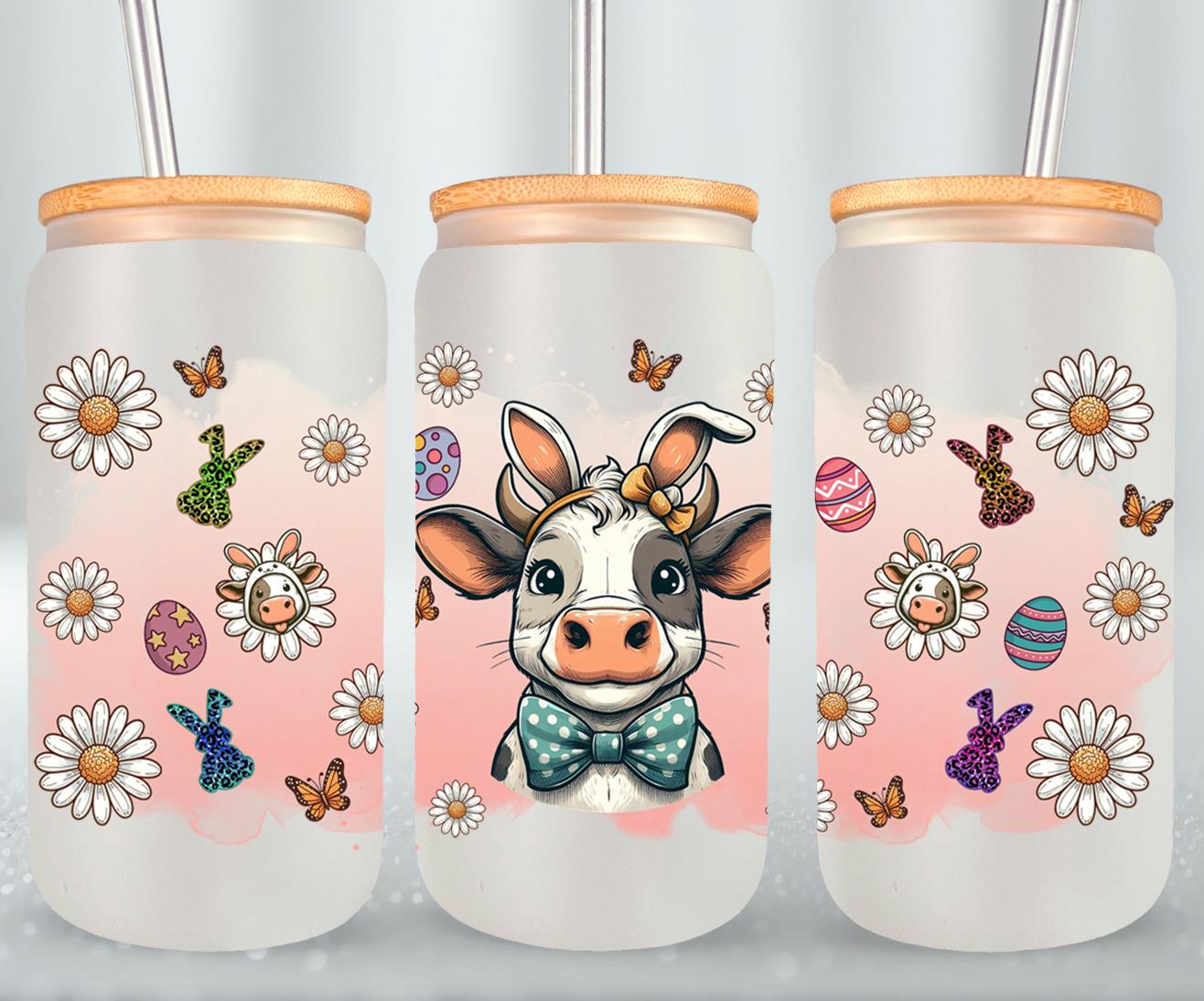 Cow Easter Day-10300 - glass can