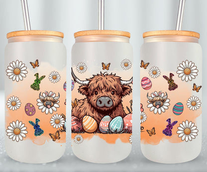 Highland Cow Easter-10375 - glass can