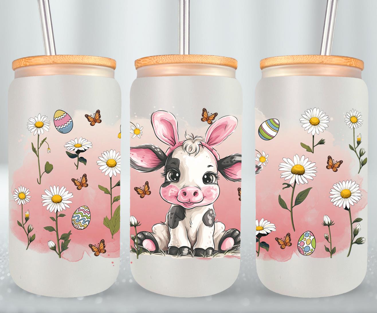 Cow Easter Day-10318 - glass can