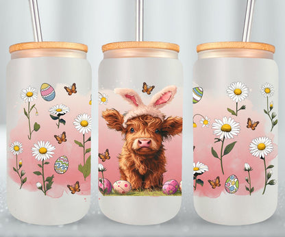 Highland Cow Easter-10369 - glass can