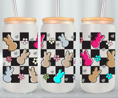 Easter Bunny Checkered-10457 - glass can