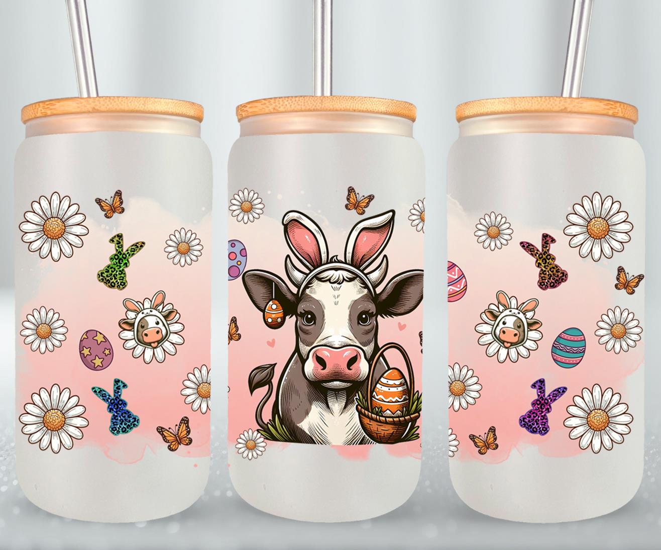 Cow Easter Day-10302 - glass can