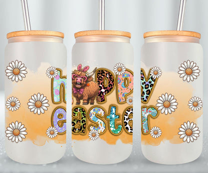 Highland Cow Easter-10397 - glass can