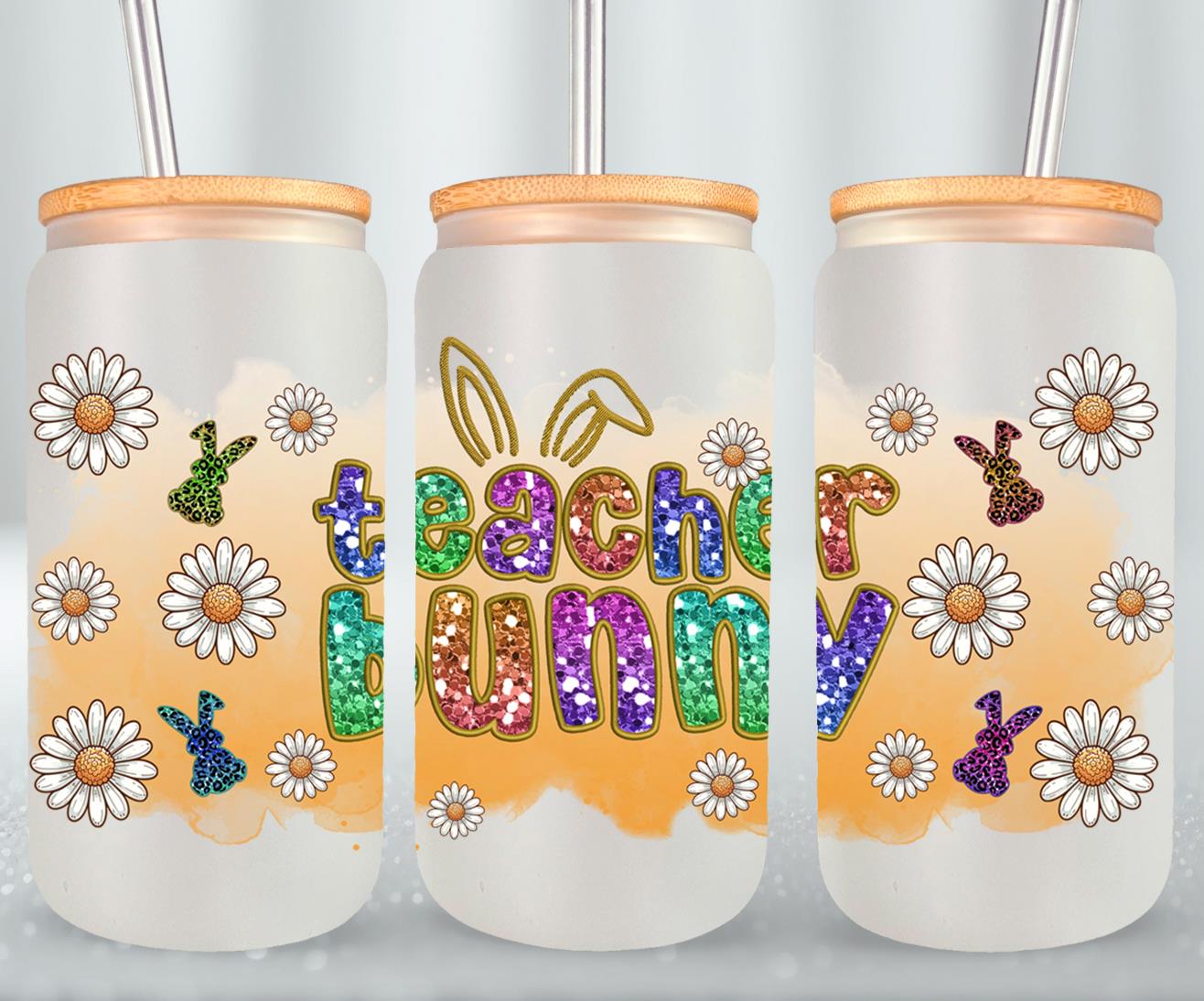Teacher Bunny-10450 - glass can