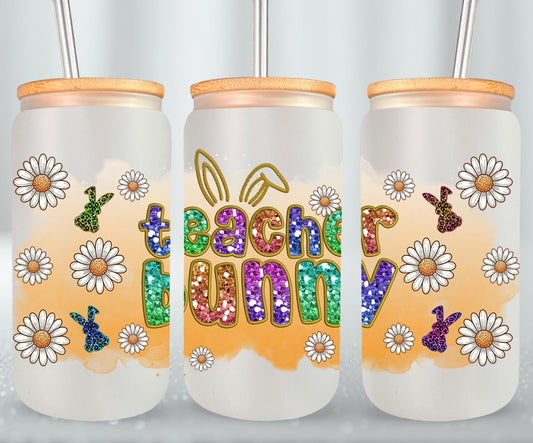 Teacher Bunny-10450 - glass can