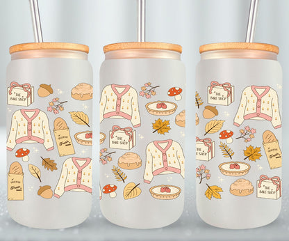 Girly Autumn - glass can