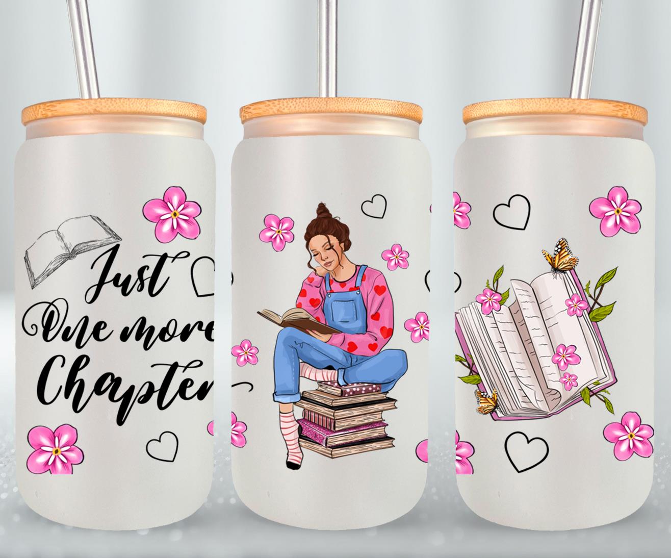 Just One More Chapter with Girl-9980 - glass can