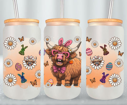 Highland Cow Easter-10385 - glass can