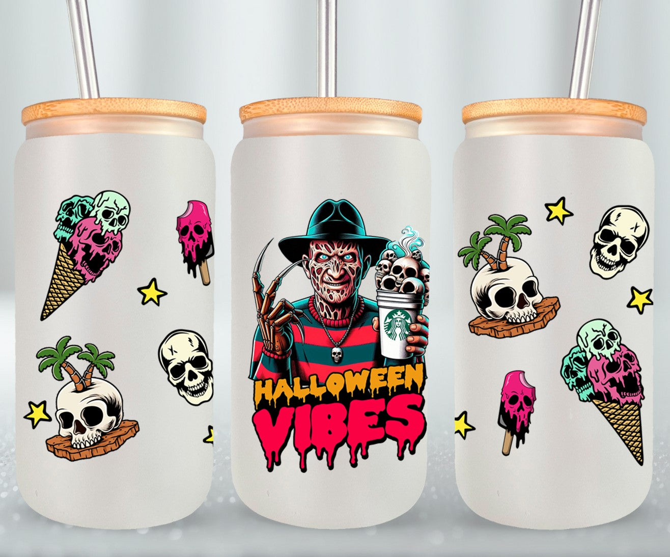 Halloween Vibesr - glass can