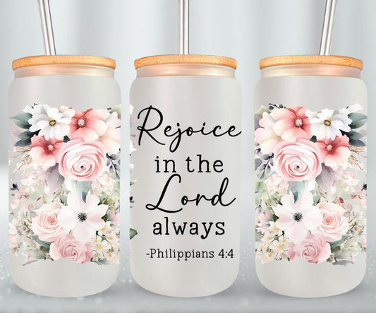 Rejoice In The Lord-10223 - glass can