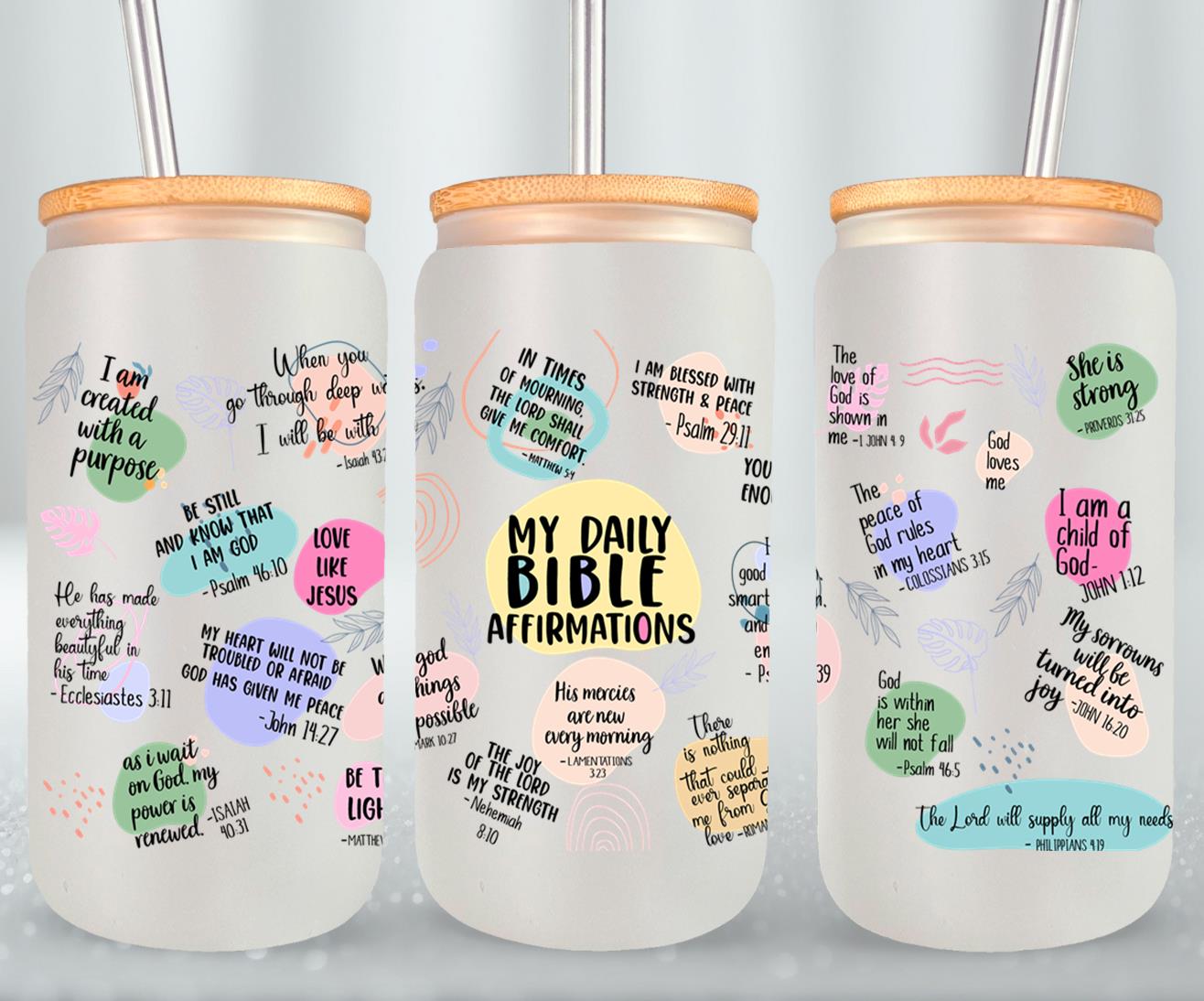 My Daily Bible Affirmation-10216 - glass can