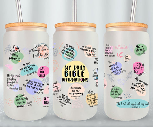 My Daily Bible Affirmation-10216 - glass can