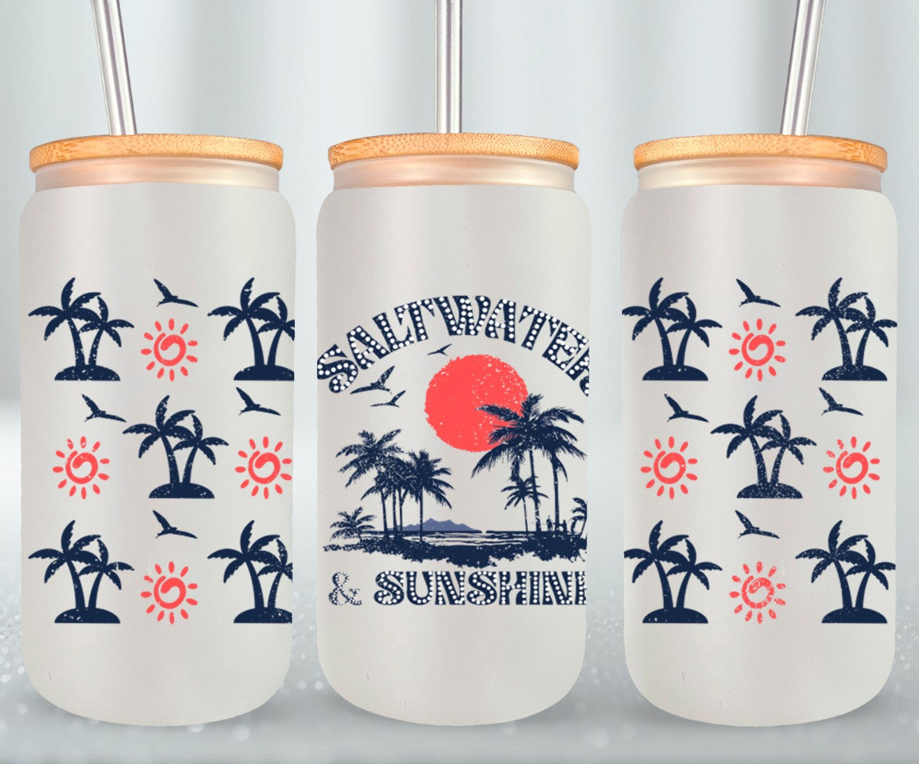 Salt Water And Sunshine Summer-10666 - glass can