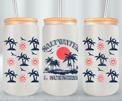 Salt Water And Sunshine Summer-10666 - glass can