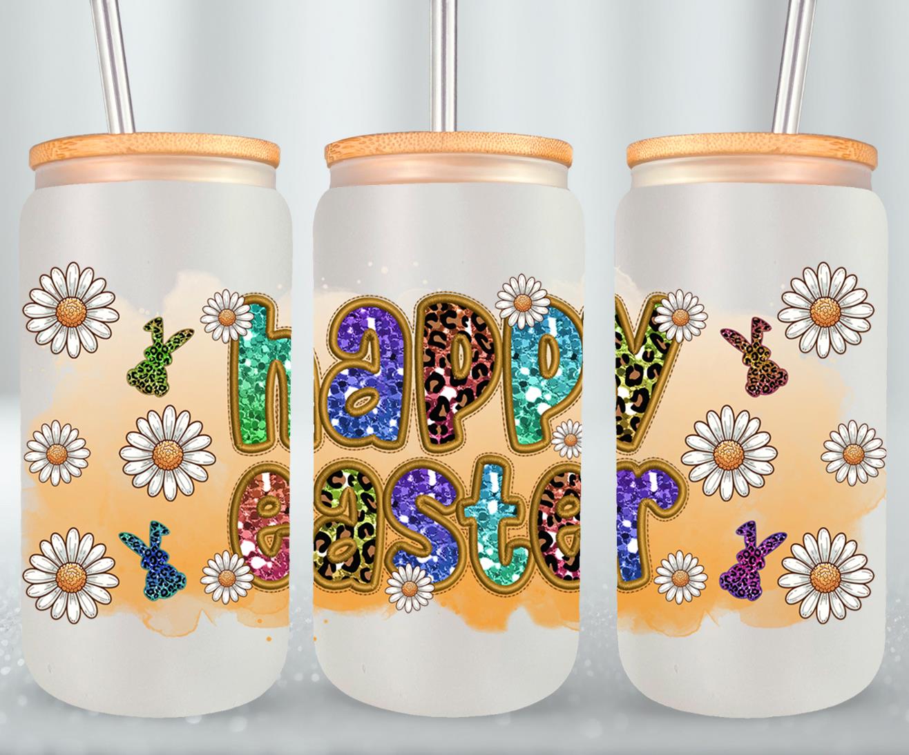Happy Easter-10357 - glass can