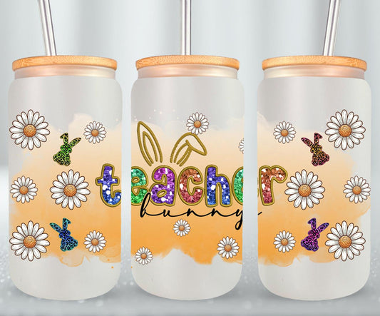 Teacher Bunny-10451 - glass can
