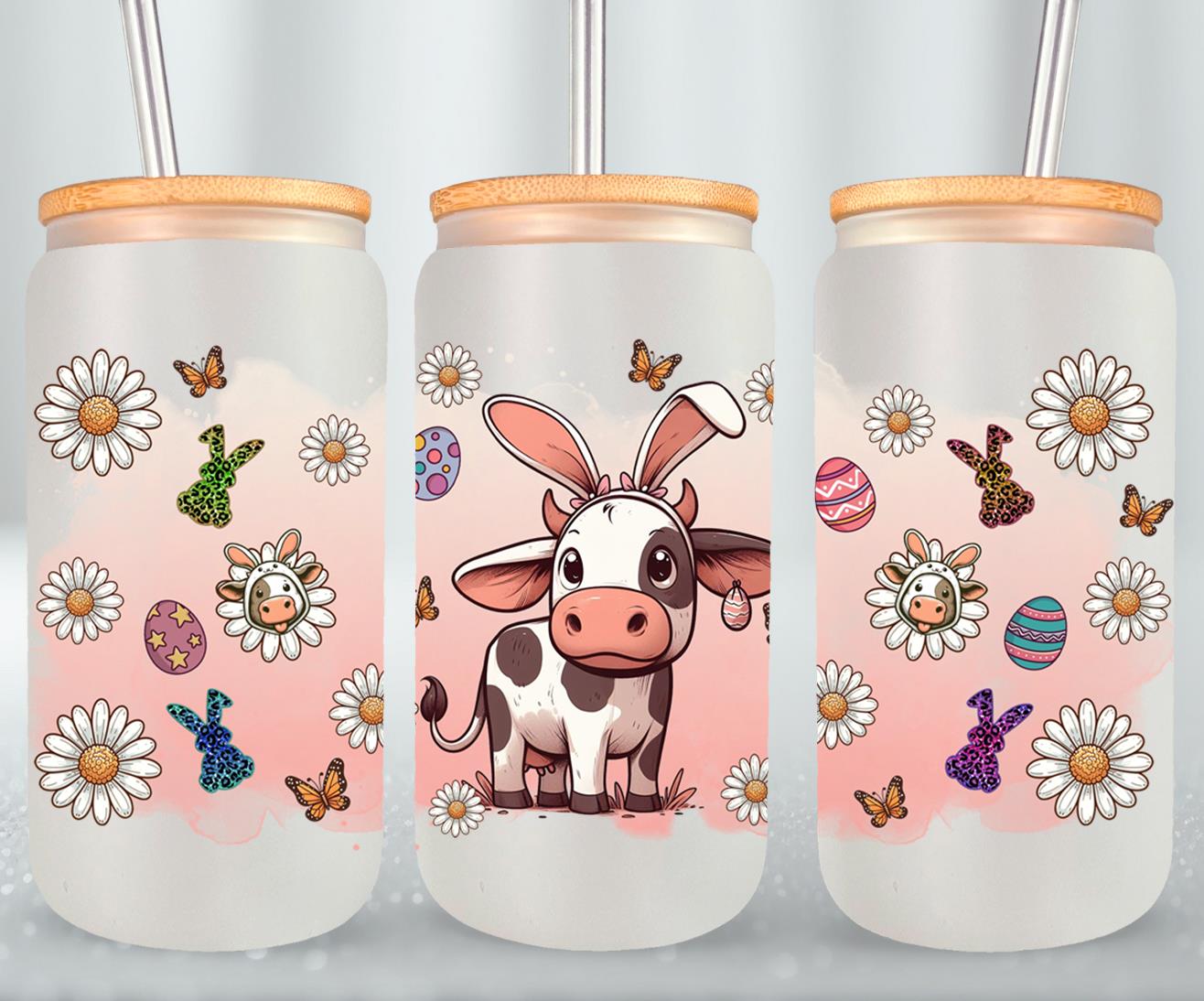 Cow Easter Day-10299 - glass can