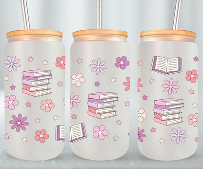 Books and Flowers 1-9971 - glass can