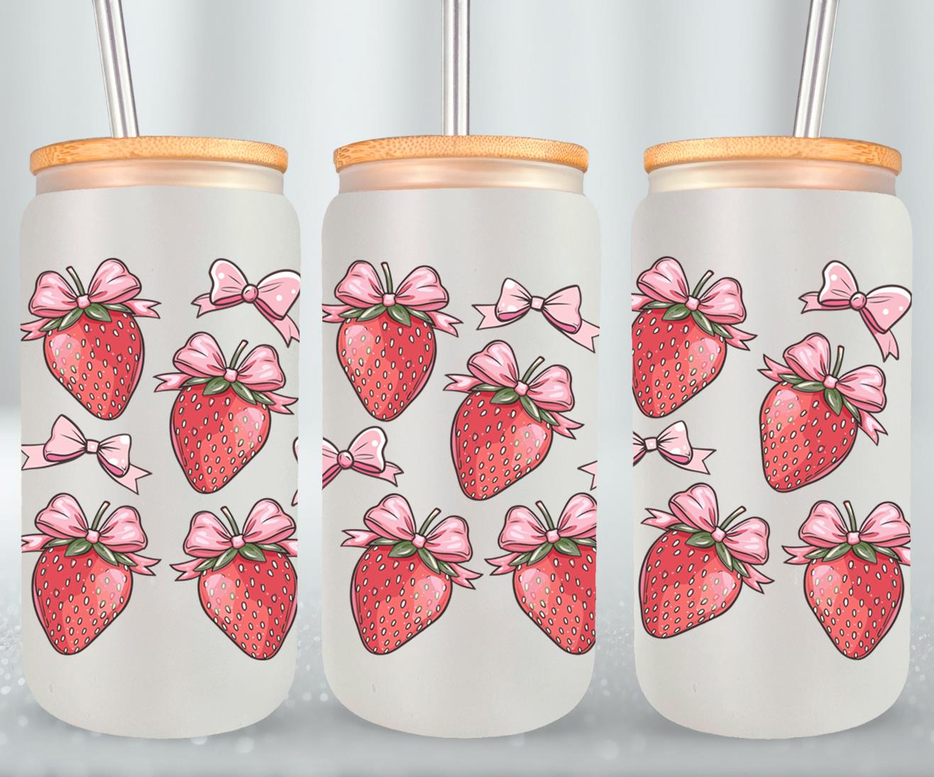 Pink Bow-9986 - glass can