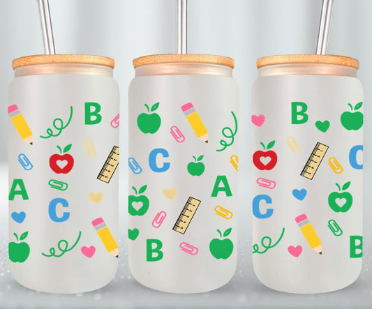 Back to School - glass can