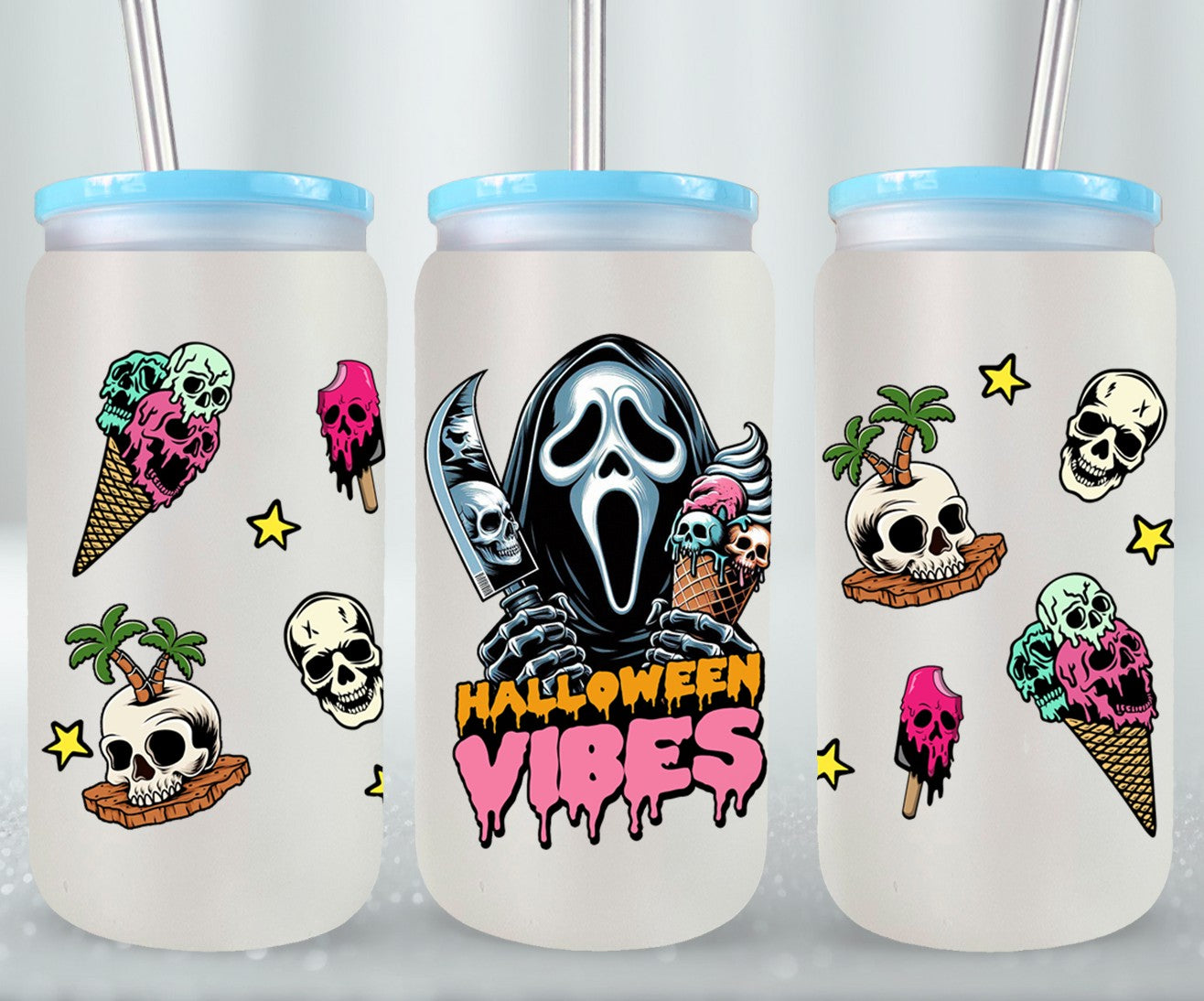 Halloween Vibes - glass can