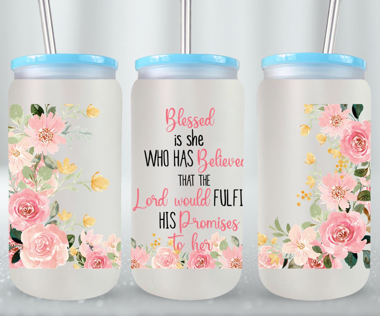 Blessed - glass can