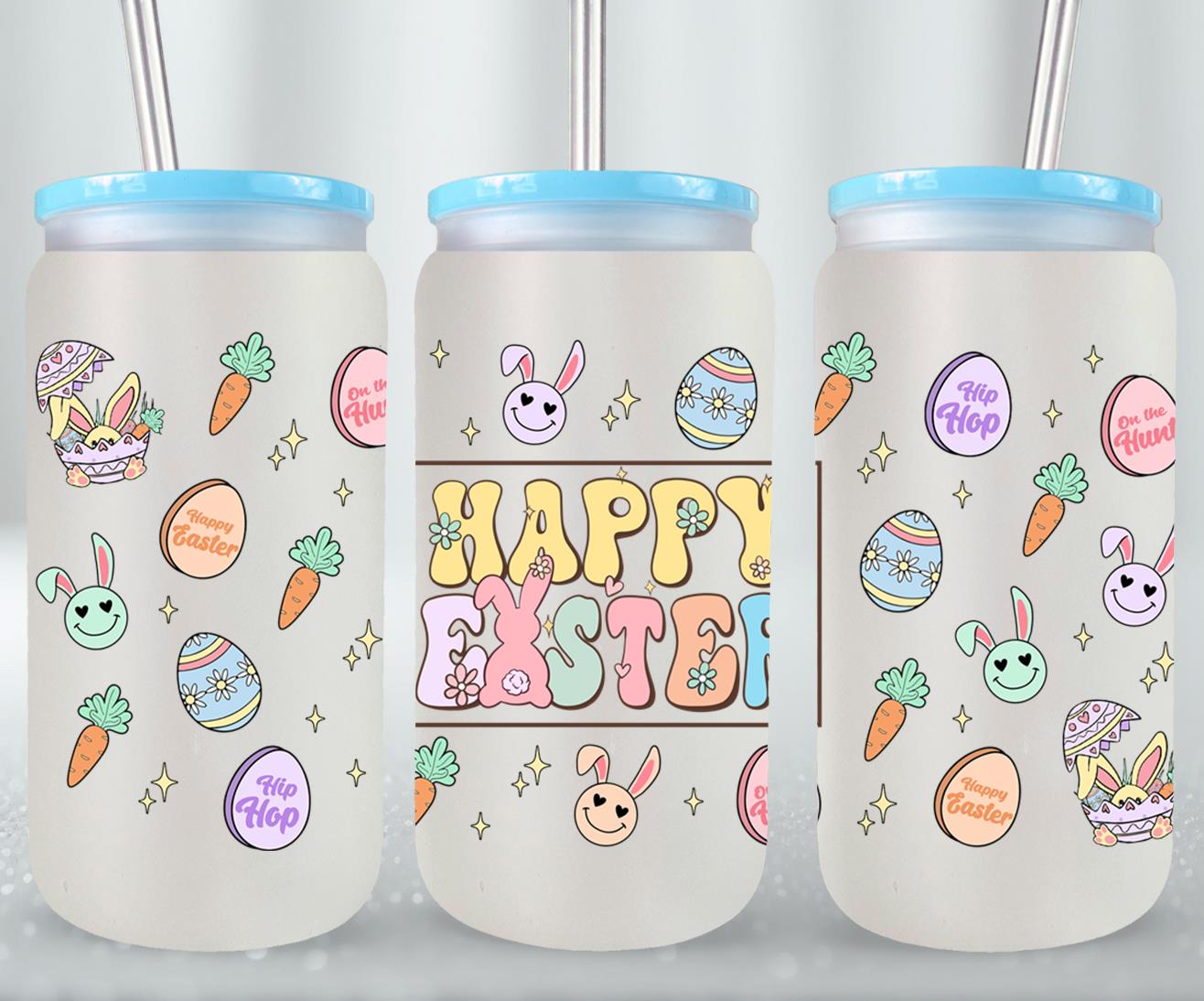 Happy Easter-10360 - glass can